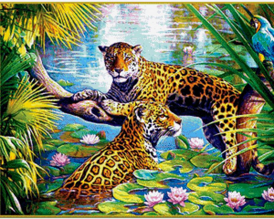 красивая картина - дикие животные, леопард, природа - предпросмотр
