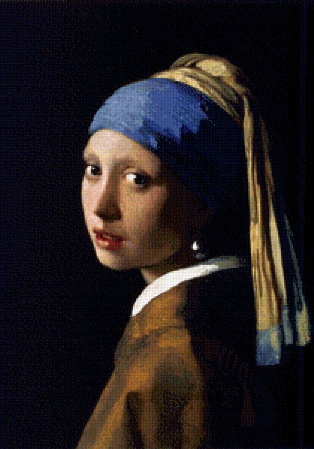 Девушка с жемчужной сережкой - живопись, девушка, портрет, ян вермеер - предпросмотр