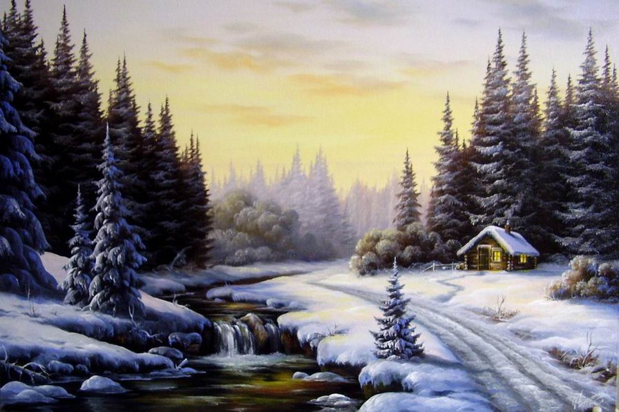 зима - природа, лес, зима, пейзаж - оригинал