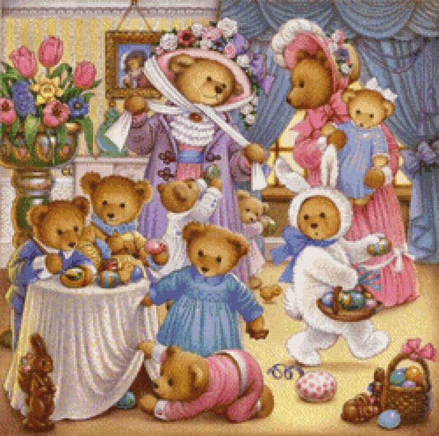 мишки - мишка, игрушки, детская, медвежата, подушка, детям, пасха - предпросмотр
