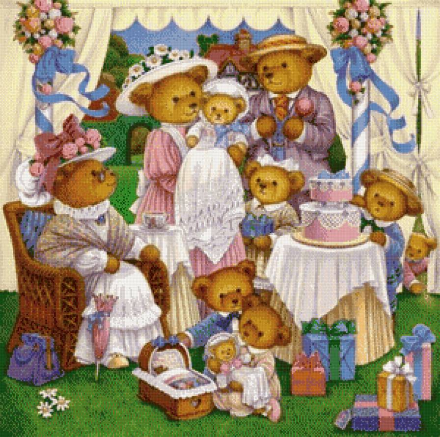 мишки - детям, мишка, игрушки, детская, медвежата, семья - предпросмотр