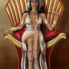 Оригинал схемы вышивки «Клеопатра на троне» (№790929)