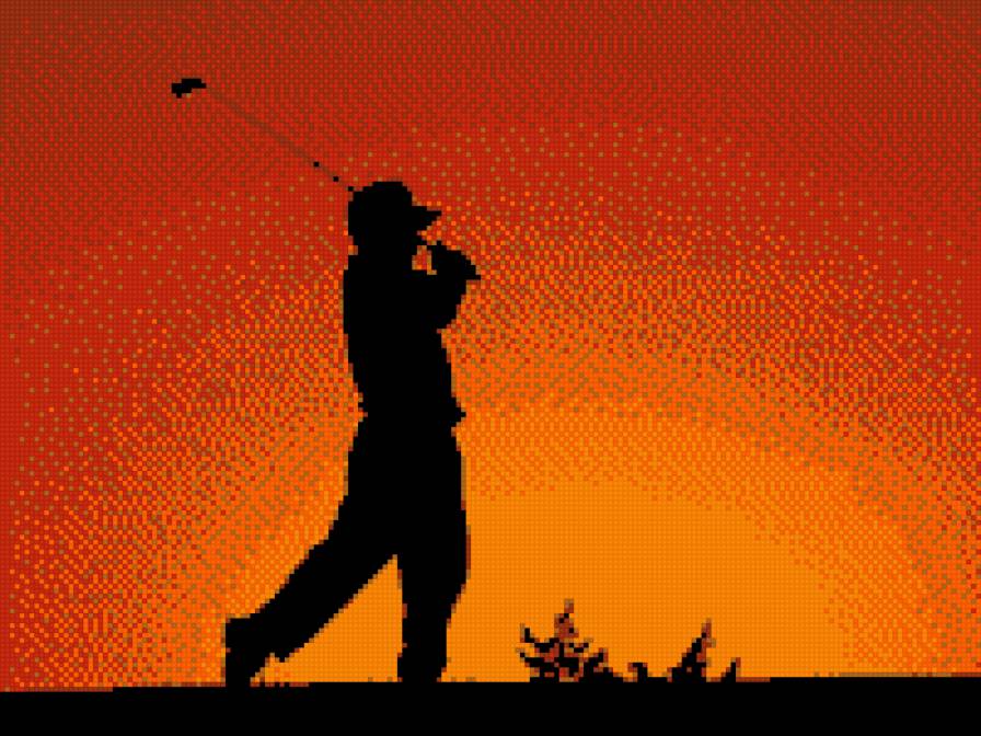 Гольф - монохром, природа, спорт, гольф - предпросмотр