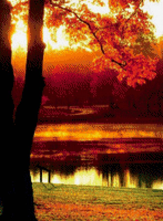№792103 - пейзаж, река, осень, лес, природа - предпросмотр