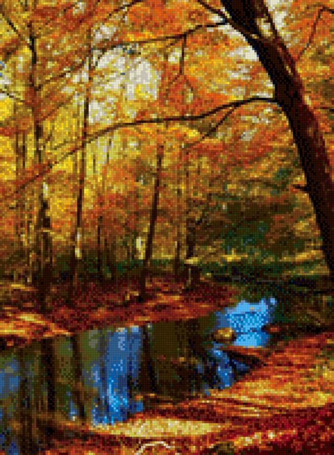 №792114 - осень, лес, пейзаж, река, природа - предпросмотр