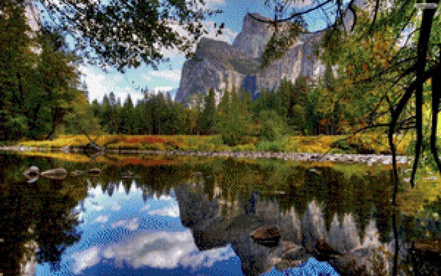 Зеркало природы - природа, лес, горы, озеро - предпросмотр