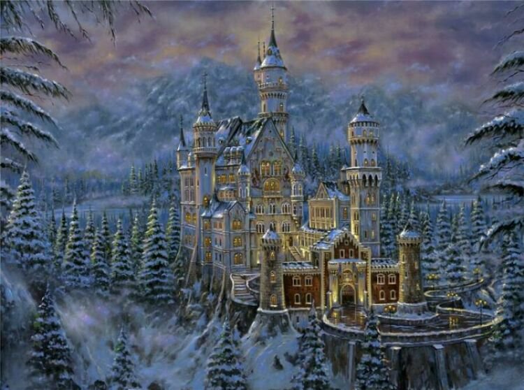 Замок в горах - зима, robert finale - оригинал