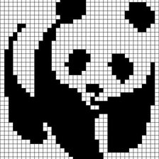 Схема вышивки «панда ч/б»