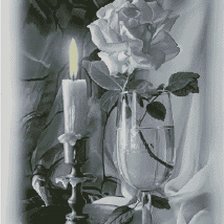 Оригинал схемы вышивки «свеча и роза» (№798165)