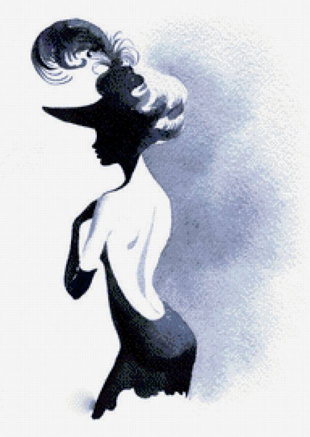 женский образ - монохром, шляпа, женщиина, дама, черно-белое - предпросмотр