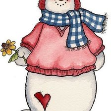 Оригинал схемы вышивки «Снеговик романтик» (№803922)