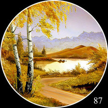 Оригинал схемы вышивки «Осень в горах» (№806206)