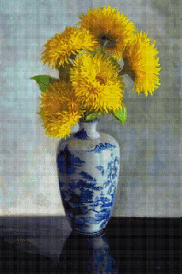 ваза с цветами - цветы, натюрморт, ваза - предпросмотр
