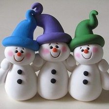 Схема вышивки «Веселые снеговички»