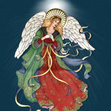 Оригинал схемы вышивки «angel vestido rojo y verde» (№808903)
