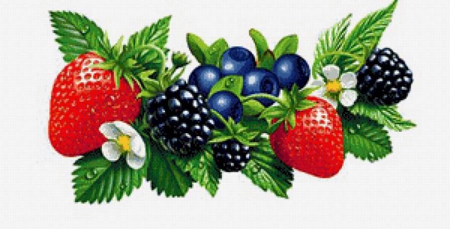 Ассорти - клубника, ягоды, черника, фрукты, на кухню, ежевика - предпросмотр