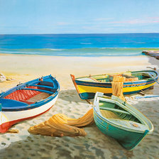 Схема вышивки «barcas en la playa»