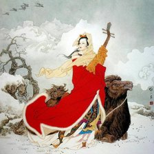 Оригинал схемы вышивки «dama china en la nieve» (№809362)