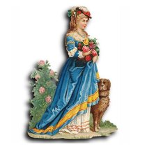 Оригинал схемы вышивки «dama con perro» (№809366)