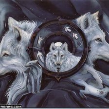 Оригинал схемы вышивки «волки» (№810239)