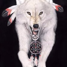Оригинал схемы вышивки «белый волк» (№810487)