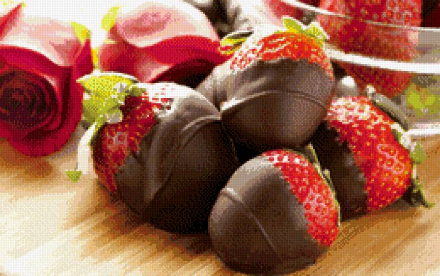 клубника в шоколаде - клубника, шоколад, ягоды, на кухню - предпросмотр