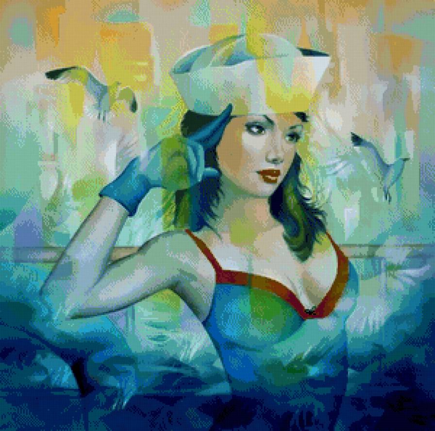 морячка - портрет, абстракция, девушка - предпросмотр