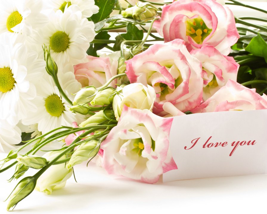 Цветочная корзинка I love you - тебя, люблю, я, love, розы, i, you, цветы - оригинал