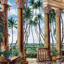 дворик с пальмами