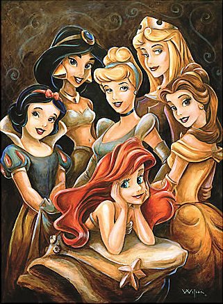 сказочные принцессы - принцессы, дисней, красавицы, мультфильмы - оригинал