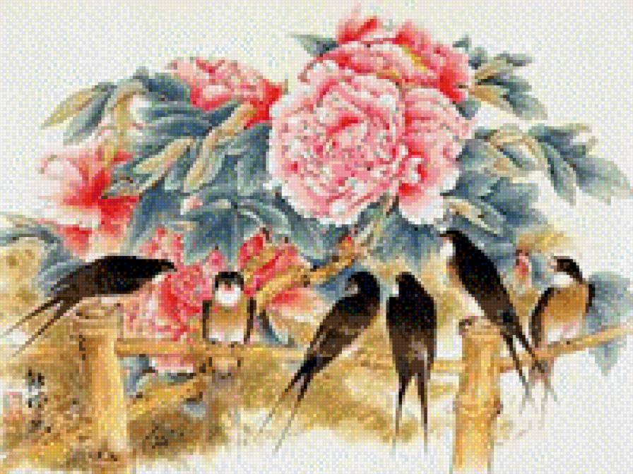№818124 - птицы, китай. живопись - предпросмотр