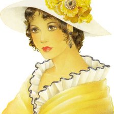 Схема вышивки «мадам в шляпе»