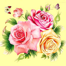 Схема вышивки «3 розы»