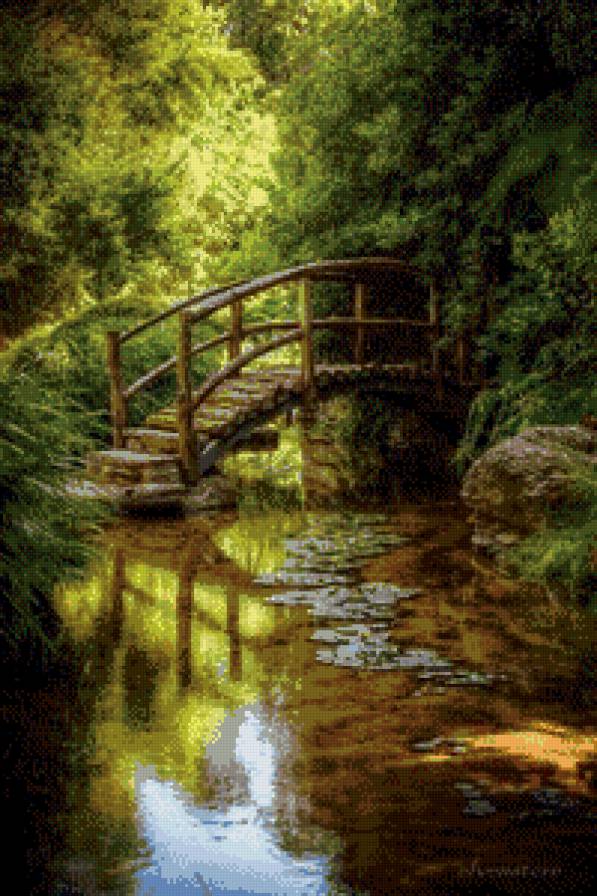 Мост через ручей - природа - предпросмотр