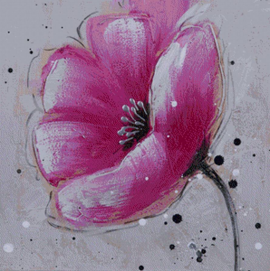 розовый цветок 4 (панно, подушка) - цветок, подушка, панно, серия - предпросмотр
