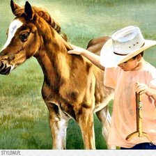 Схема вышивки «Chłopiec z koniem»