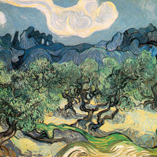 Оригинал схемы вышивки «Ван Гог Оливковые деревья на фоне Альпилля, 1889» (№822602)