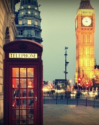 Лондон - вечер, лондон, будка, биг бен, столица, красный, город - оригинал