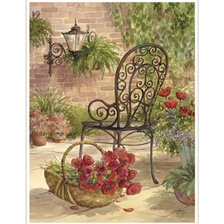 Оригинал схемы вышивки «patio con silla y amapolas» (№823317)