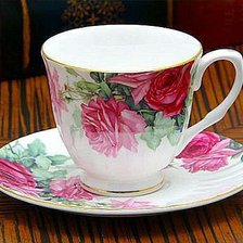 Схема вышивки «taza de te con rosas»