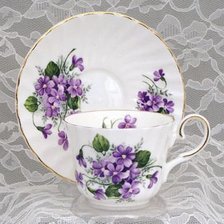 Оригинал схемы вышивки «taza y plato con violetas» (№824091)