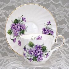 Схема вышивки «taza y plato con violetas60»