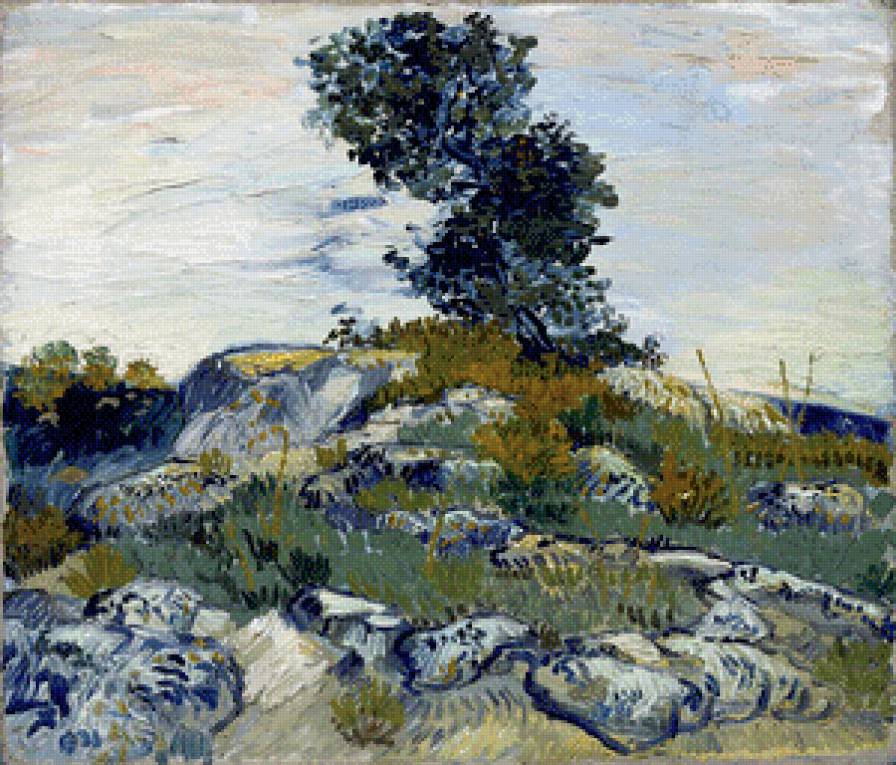 Ван Гог Валуны и дуб 1888 - пейзаж, живопись, импрессионизм, картина, ван гог - предпросмотр