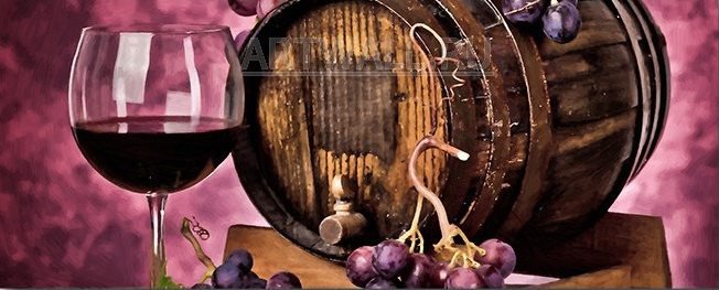 триптих вино (часть 3) - модуль, модульные, бокал, виноград - оригинал