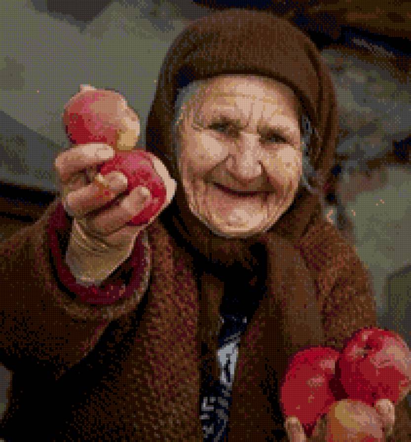 " Бабушка с яблоками" - предпросмотр