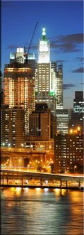 триптих Нью Йорк (часть 3) - город, модульные, new york, мост, модуль, река, здание, ночь - оригинал