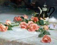 Оригинал схемы вышивки «розы на столе» (№828211)