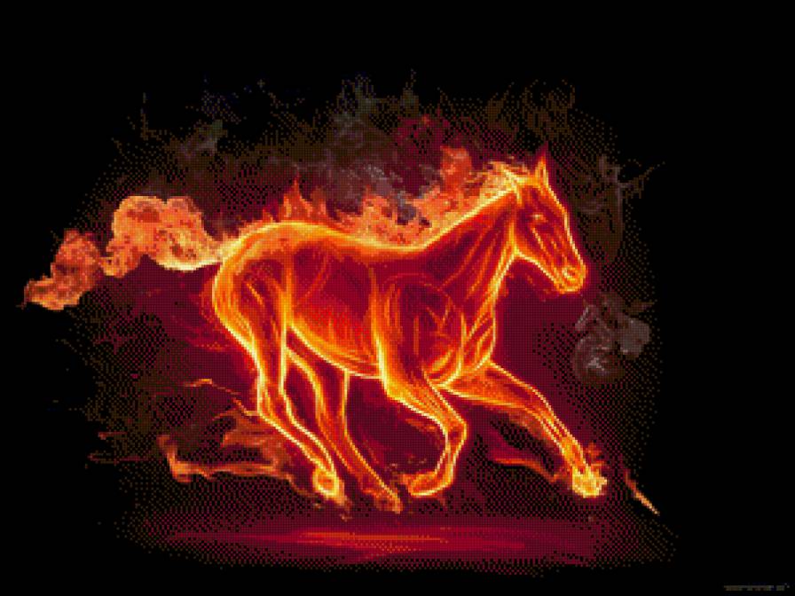 Огненная лошадь - лошадь, конь, огонь - предпросмотр