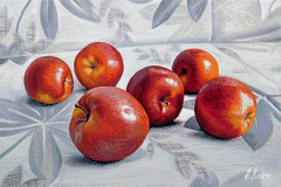 Красные яблоки - натюрморт, яблоки - предпросмотр