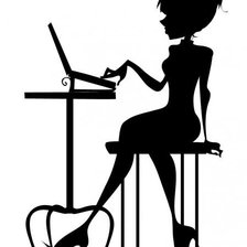 Схема вышивки «девушка, женщина, люди, в офис»
